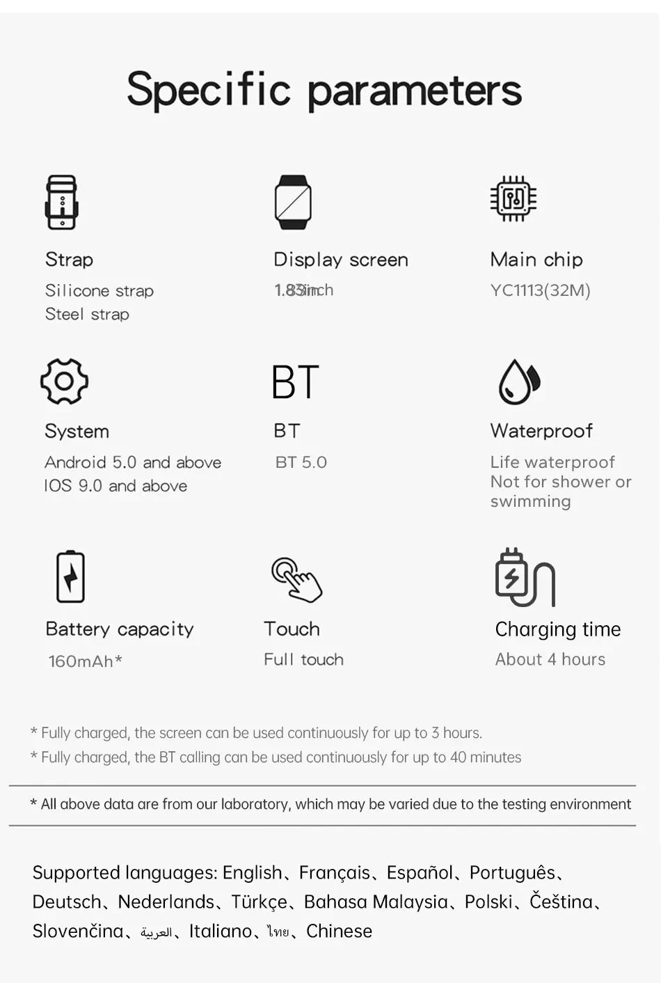 New Smart Watch 1.83inch Full Touch Screen Sport Fitness Watches BT Call Digital Smartwatch Wristwatch For Men Women Gift 2025