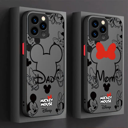 Disney Mickey and Minnie Logo Hard Phone Case For iPhone 17 Air 15 16E 16 14 13 12 11 Pro Max XR 7 8 Plus SE 2020 Bumper Cover
