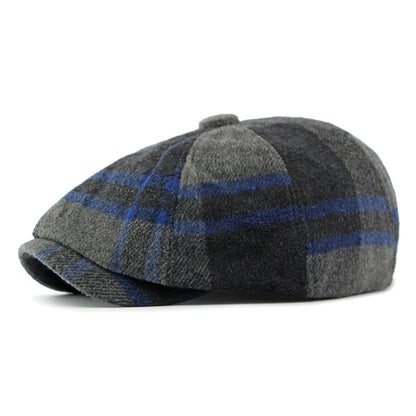 British Tweed Flat Cap for Men Retro Herringbone Newsboy Cap Octagonal Hat Women Autumn Winter Detective Cabbie Beret Hat Autumn