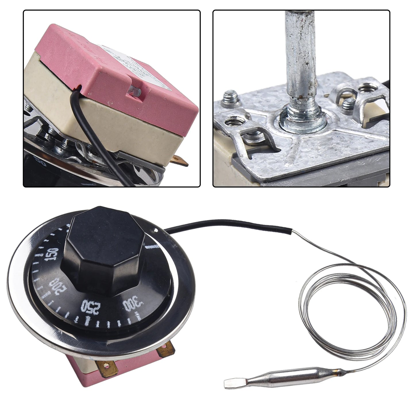 Home Appliances Electric Fan Thermostat 50-300℃ Thermostat 110-250V Compatible Auto-shutdown Feature For Electric Oven