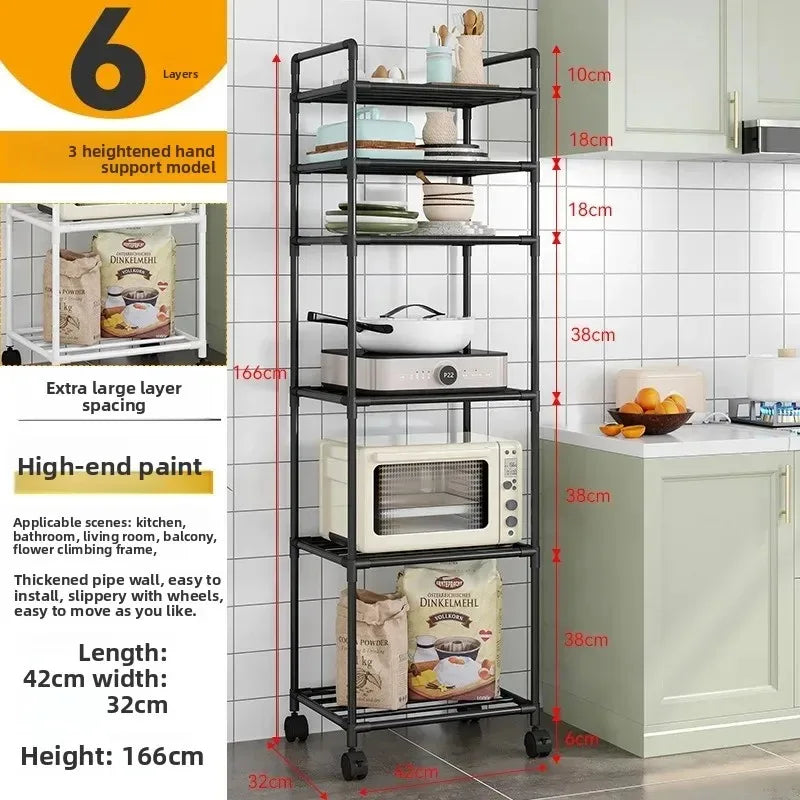 Kitchen new shelf trolley floor-to-ceiling multi-layer household storage rack bathroom rack shelf