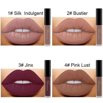 NICEFACE 34 Color Lip Gloss Waterproof Nude Matte Liquid Lipstick Moisturizing Long Lasting Lipgloss Lip Makeup Beauty Cosmetics