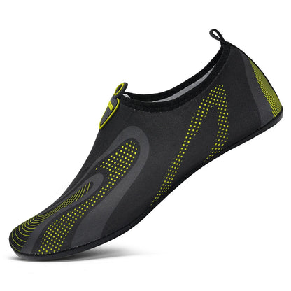 New Beach Shoes Wading Upstream Shoes Non-Slip Water Socks Swimming Shoes Breathable Treadmill Soft Shoes Black Soft Soled