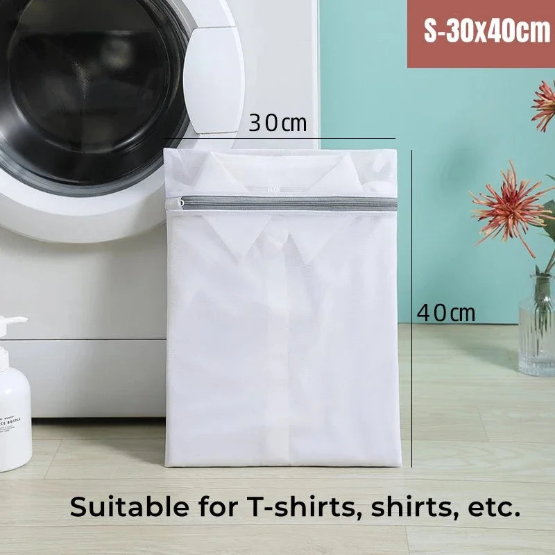 Laundry Bag Reusable Mesh Wash Bag with Non Rust Zipper Clothes Protection Net Washing Machine Universal