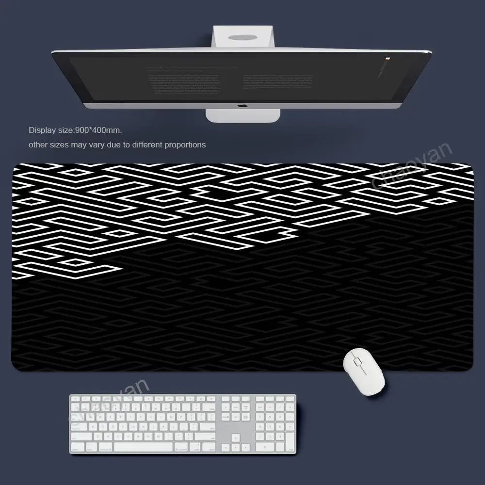 Black And White Mouse Pad Computer New XXL MousePads Keyboard Mat Gamer Soft Office Carpet Table Mats Desktop Long Mouse Pad