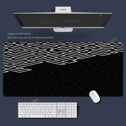 Black And White Mouse Pad Computer New XXL MousePads Keyboard Mat Gamer Soft Office Carpet Table Mats Desktop Long Mouse Pad