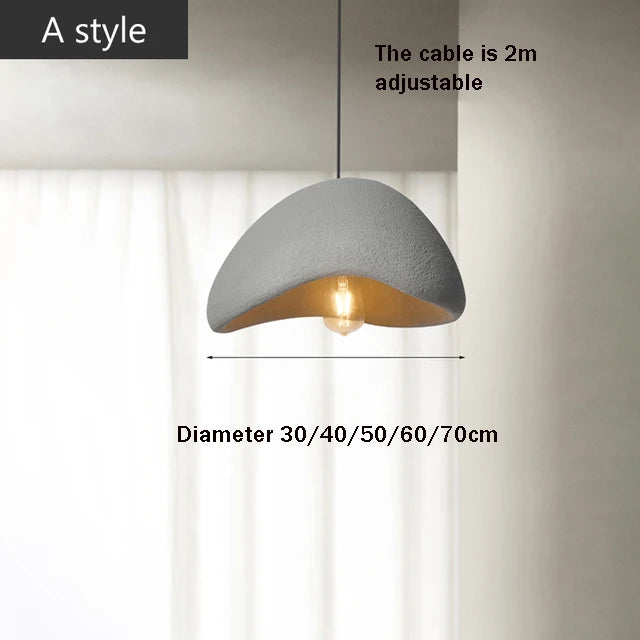 Modern Living Room LED Pendant Lamp Nordic Wabi Sabi Ceiling Chandelier Light for Dining Room Bedroom Home Decor Hanging Lamp