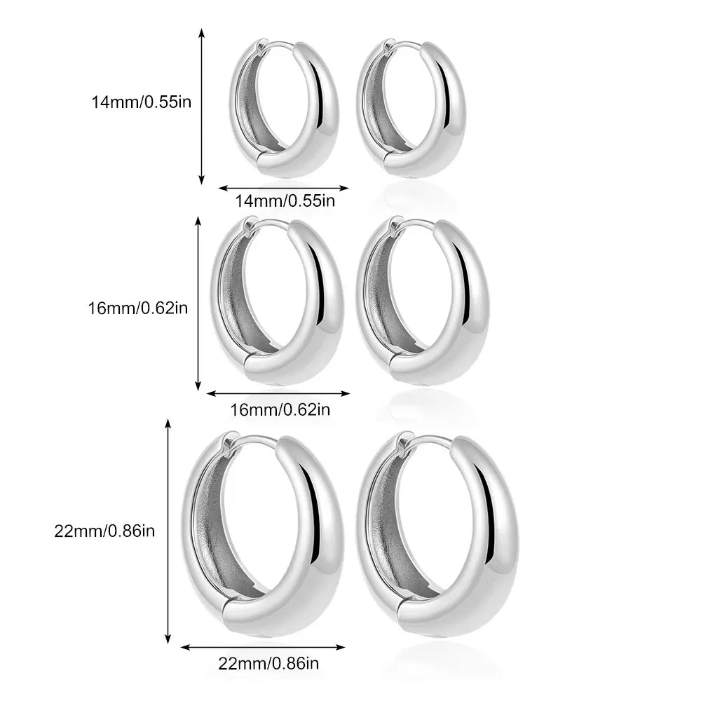 3pair/set Simple Twist Circle Round Hoop Earrings for Women Waterproof Stainless Steel Huggie Ear Buckle Statement Jewelry 2025