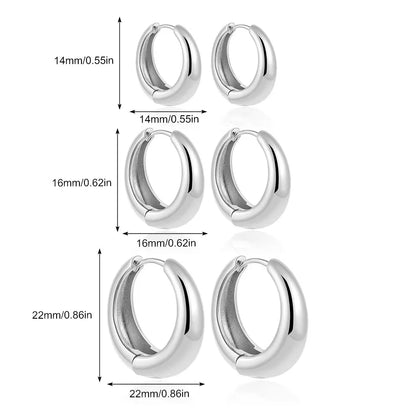3pair/set Simple Twist Circle Round Hoop Earrings for Women Waterproof Stainless Steel Huggie Ear Buckle Statement Jewelry 2025