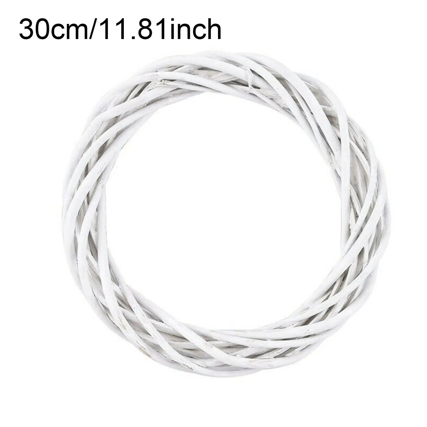 10-30CM Christmas Rattan Ring White Wreath Garland Hanging Vine Ring DIY Craft Xmas Ornaments Xmas Party Decorations