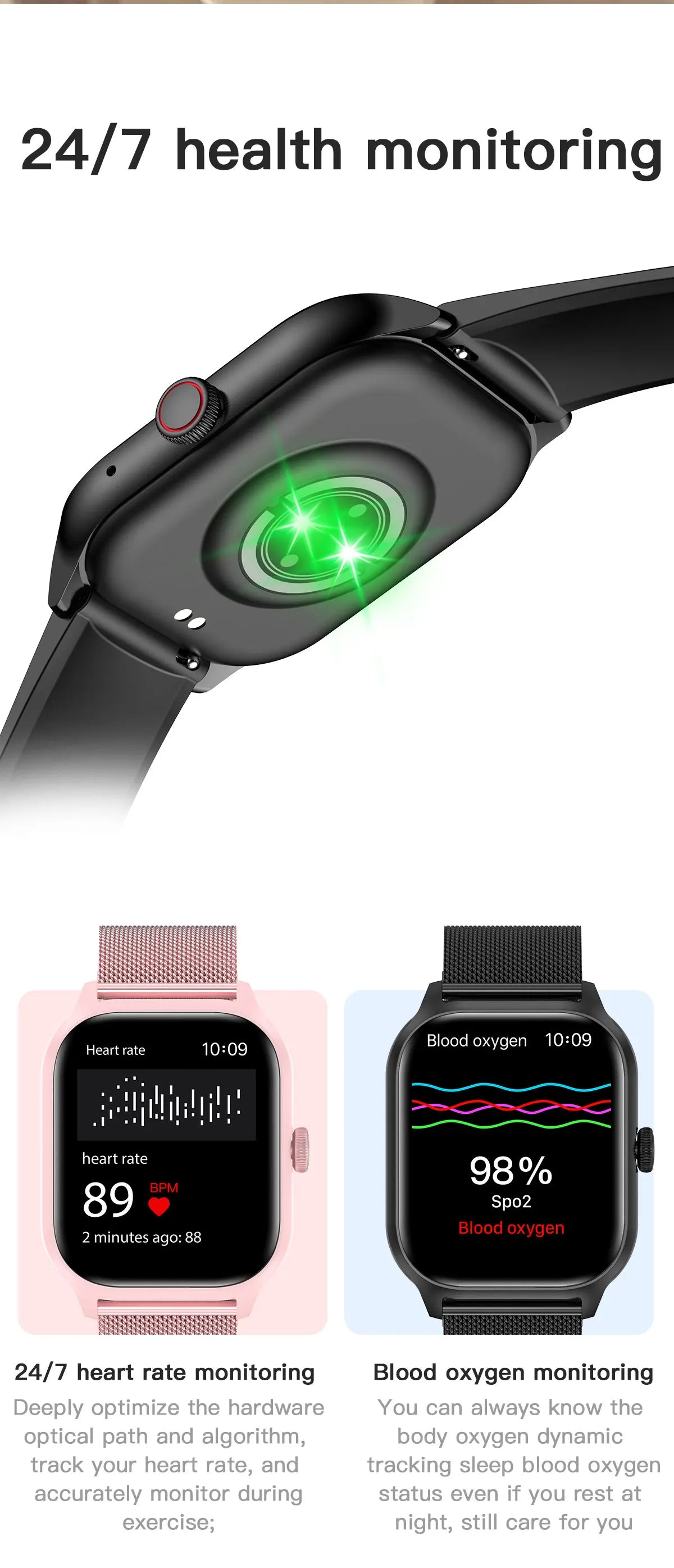 Smart Watches For Man Woman Bluetooth Call Music Fitness Tracker Sport With Waterproof Pedometer Information Alerts Smartwatch