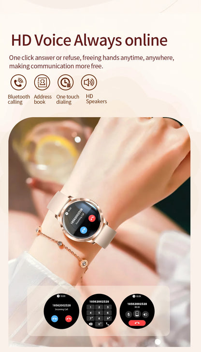 2025 New Smart Watch For Women Gift 1.32 Inch Full Touch Screen Sports Fitness Watches Bluetooth Calls Digital Smartwatch Ladies