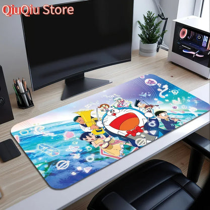 D-Doraemon Nobita Earth Mouse Pad Large Desk Mat Keyboard Ergonomic Office Rubber PC Non-slip Anti-fray Home Custom Best Price