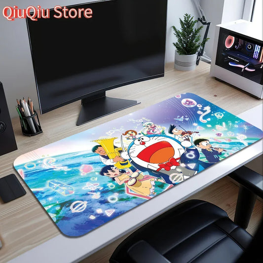 D-Doraemon Nobita Earth Mouse Pad Large Desk Mat Keyboard Ergonomic Office Rubber PC Non-slip Anti-fray Home Custom Best Price