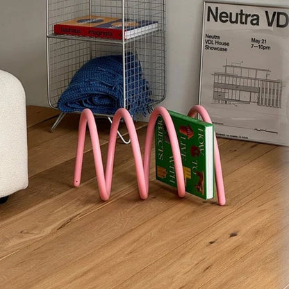 Sleek Nordic Tabletop Book Rack – Modern Corner Bookshelf Organizer for Living Room Decor & Desktop Storage