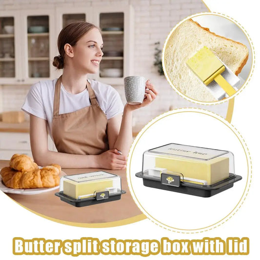 1PCS Butter Storage Box Cheese Cutter Container Lid Refrigerator Organizer Kitchen Essential Portable Food Fresh Keeper Box Tool