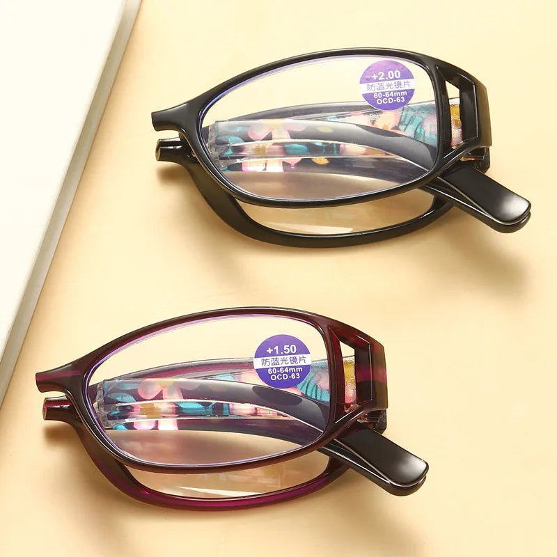 New Folding Reading Glasses Women Men Anti-Blue Light Portable Magnifying Presbyopia Eyewear +100 +150 +200 +250 +300 +350 +400