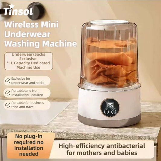 Cordless 1L Mini Washer USB Rechargeable 3000mAh 2-Speed Portable For Travel Socks Underwear Clothes Washing Cups