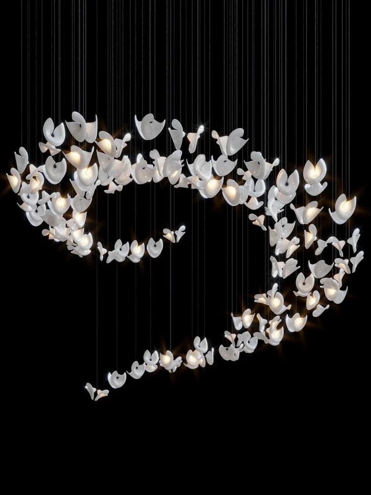 BOSSEN Light Luxury Dimmable Green Crystal Glass Chandelier Pendant Light White Gold Stainless Steel for Living Room decor