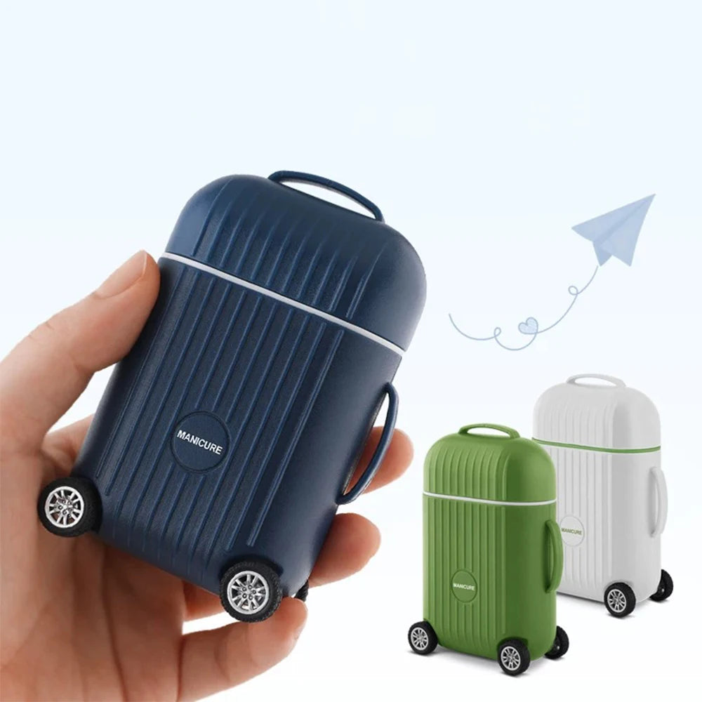Mini Suitcase Nail Clippers Set Stainless Steel Nail Care Tool Makeup Grooming Gift Kit Portable Beauty Care Accessories