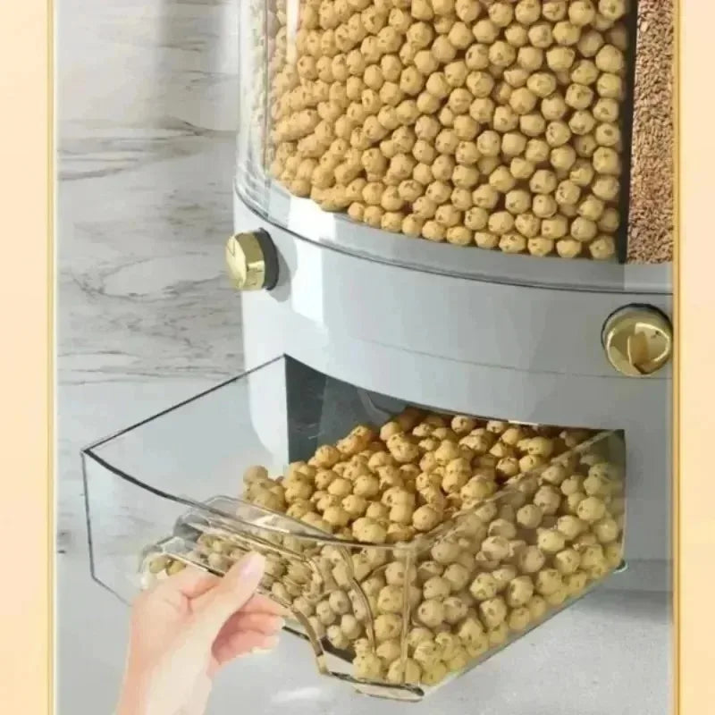 Moisture Proof Rice Bucket Rotating Sealed Grain Bucket Storage Box Practical Storage Box Kitchen Household Kitchen Products