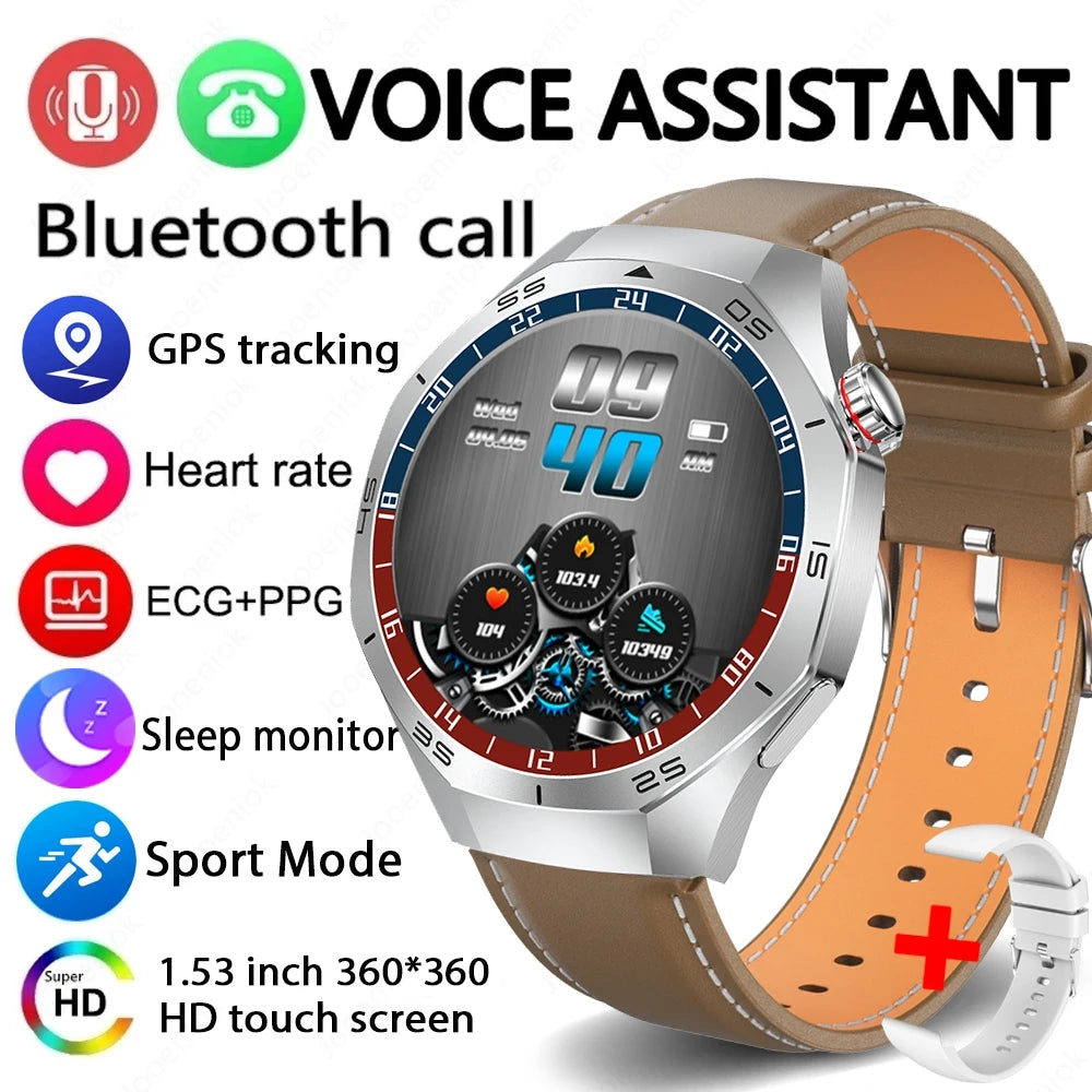 2026 New Watch 5 Pro GPS Track Smart Watch Men 360*360 AMOLED Screen NFC BT Call Waterproof Health Monitor Man Smartwatches IOS