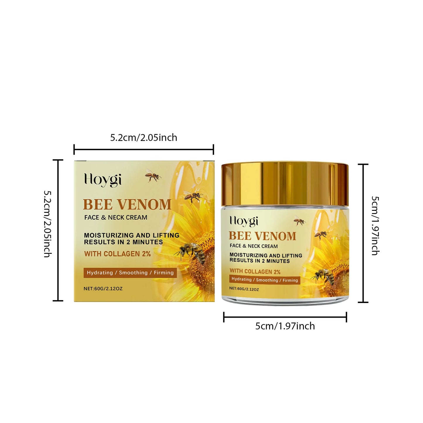 Bee Venom Firming Cream Reduce Fine Line Lifting Face Moisturizer Tightened Skin Smoothing Anti-Aging Firming Neck Lotion
