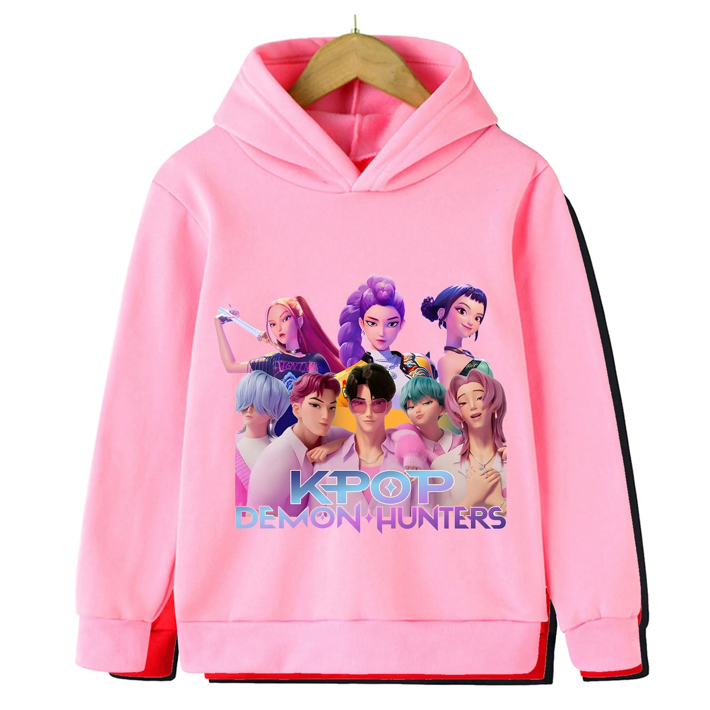 2025 Movie KPop Demon Hunters Cartoon Girls Boys Hoodies Children's Korean Wave Print Fashion Casual Tops Casual Girls Clothing