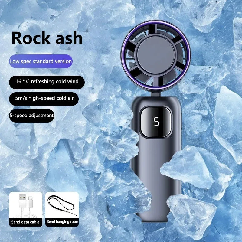 Xiaomini Fan Home Appliance Portable Mini Rechargeable Cooling Handheld Mute Electric Fan Desktop Dual-Purpose Foldable For Camp