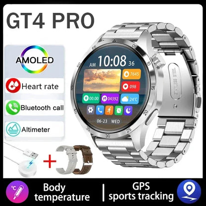 2025 New Smart Watch Men Watch 4 Pro1.53 inch AMOLED HD Screen BT Call GPS sports NFC Health Monitoring Smartwatch Mens Watch
