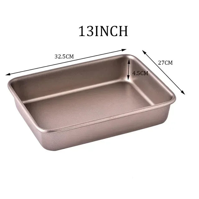 Oven Specific Carbon Steel Baking Tray Rectangular Non Stick Baking Dish Household Flat Bottomed Tray Cake Roll Steamed CakeTray