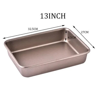Oven Specific Carbon Steel Baking Tray Rectangular Non Stick Baking Dish Household Flat Bottomed Tray Cake Roll Steamed CakeTray