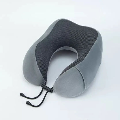 New Memory Cotton U-shaped Neck Pillow Massage Function Soft Travel Companion Suitable for Airplane Car and Neck Support