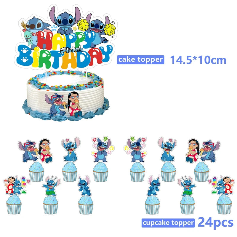 Stitch Party Supplies For Child Lilo And Stitch Birthday Party Decorations Balloons Banner Tablecloth Backdrop Tableware