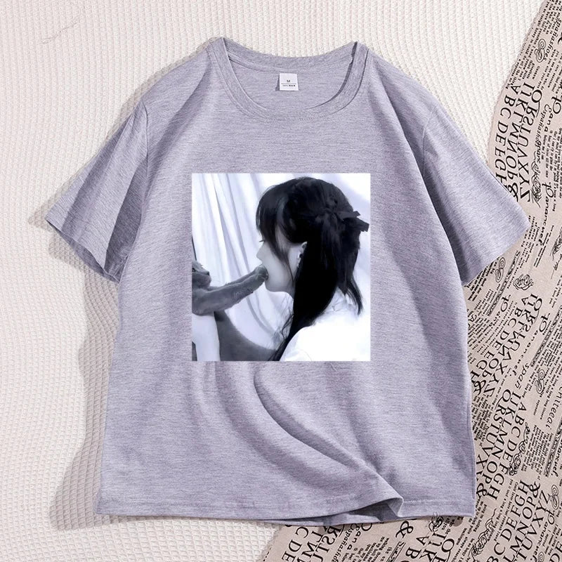 Funny Dirty Heart Cat T-shirt Men's Fashion Street Wear High Quality Tshirt Man Designer Clothes Unisex Cotton Short-sleeve