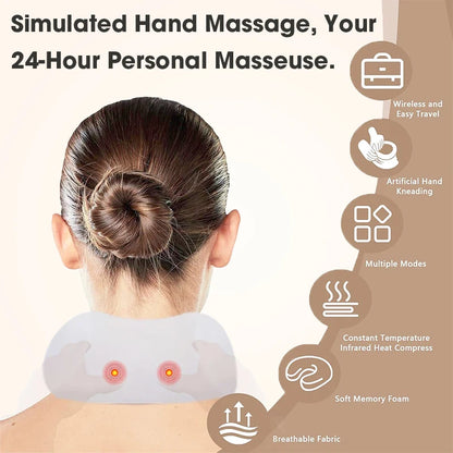 Electric Neck Shiatsu Massager U Shaped Pillow infrared Heat Vibration 3D Kneading Massage Shoulder Cervical Pain Relief Fatigue