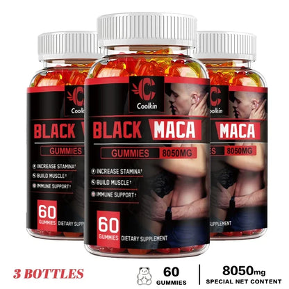 Black Maca Gummies - Increases Male Strength, Size and Endurance, and Enhances Physical and Emotional Performance