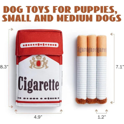 Funny Plush Interactive Cigarette Dog Toy - Good for Chewing A Giggle Gift Box for Dogs Who Love to Play! Accessories Toys Pet