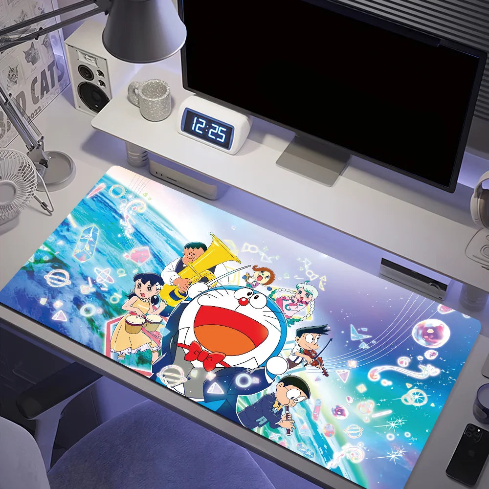 D-Doraemon Nobita Earth Mouse Pad Large Desk Mat Keyboard Ergonomic Office Rubber PC Non-slip Anti-fray Home Custom Best Price