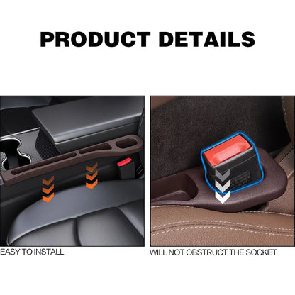 2PCS Car Seat Gap Filler Between Seats Console Organizer Seat Crevice Storage Box Bag Decoration Interior Auto Accessories