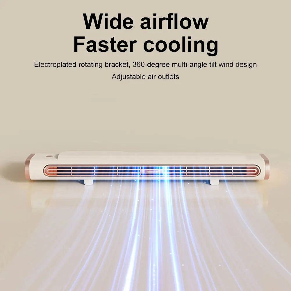 Bladeless Fan Adjustable Vents Air Condition Fan 3 Speed Quiet Desktop Cooling Fan Space-Saving Oscillating Fan for Home Bedroom