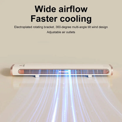Bladeless Fan Adjustable Vents Air Condition Fan 3 Speed Quiet Desktop Cooling Fan Space-Saving Oscillating Fan for Home Bedroom