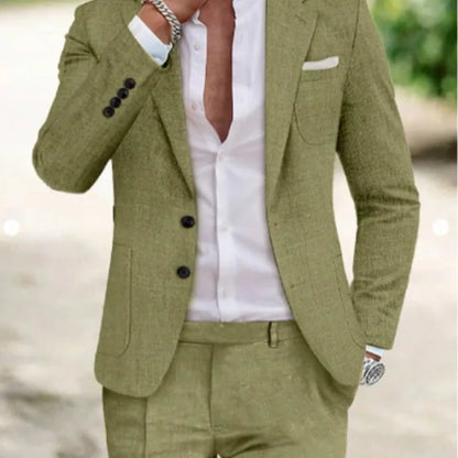 2025 Spring New Men Digital Print Casual Suit Set Jacket Pants Two Piece Cross Border Trade