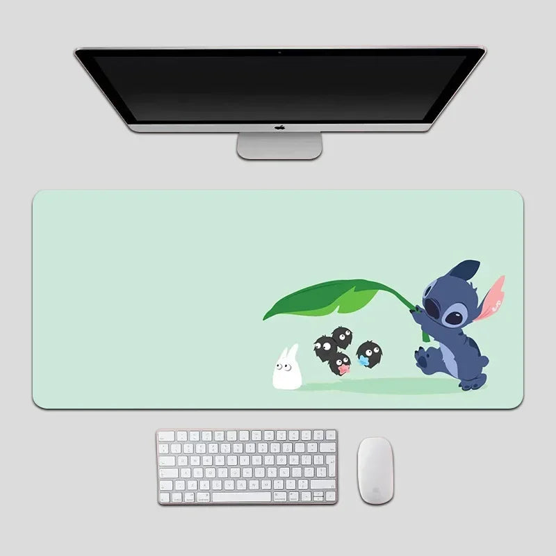 Oversized Stitch Pu Leather Mouse Pad Children and Students Cartoon Book Table Mat Anime Home Office Keyboard Pad Cute Wrist Pad