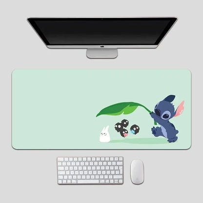 Oversized Stitch Pu Leather Mouse Pad Children and Students Cartoon Book Table Mat Anime Home Office Keyboard Pad Cute Wrist Pad