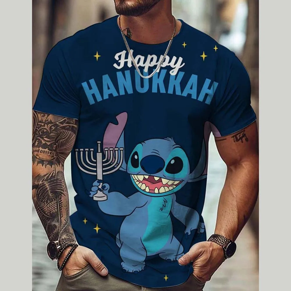 Disney Lilo Stitch 3D Printed T-shirts for Men and Women O-neck Short Sleeve Casual T-shirts Boys Girls Street Fashion Summer