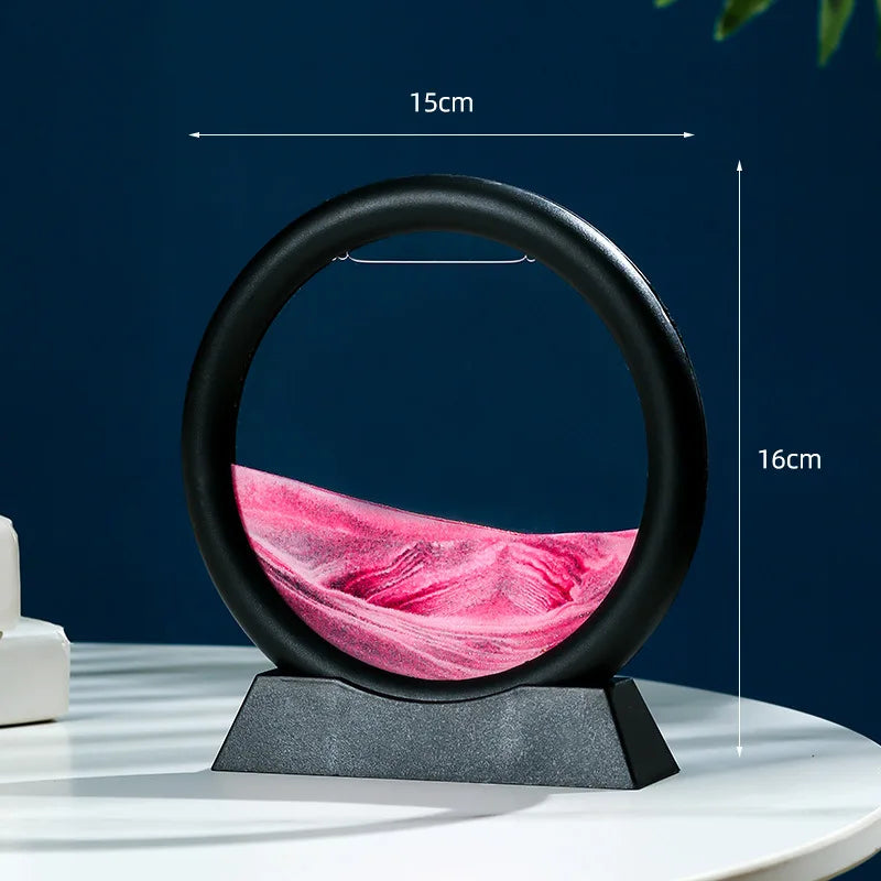 Sandscape Moving Sand Art Frame Quicksand 3D Dynamic Liquid Hourglass Kinetic Sand Painting Flowing Sand Office Home Decor Gifts