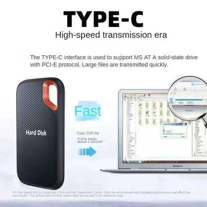 Original Plug-and-Play External Hard Disk 128TB Large Capacity Solid State Drive USB3.2 High-Speed HDD for Laptop PC Smartphone
