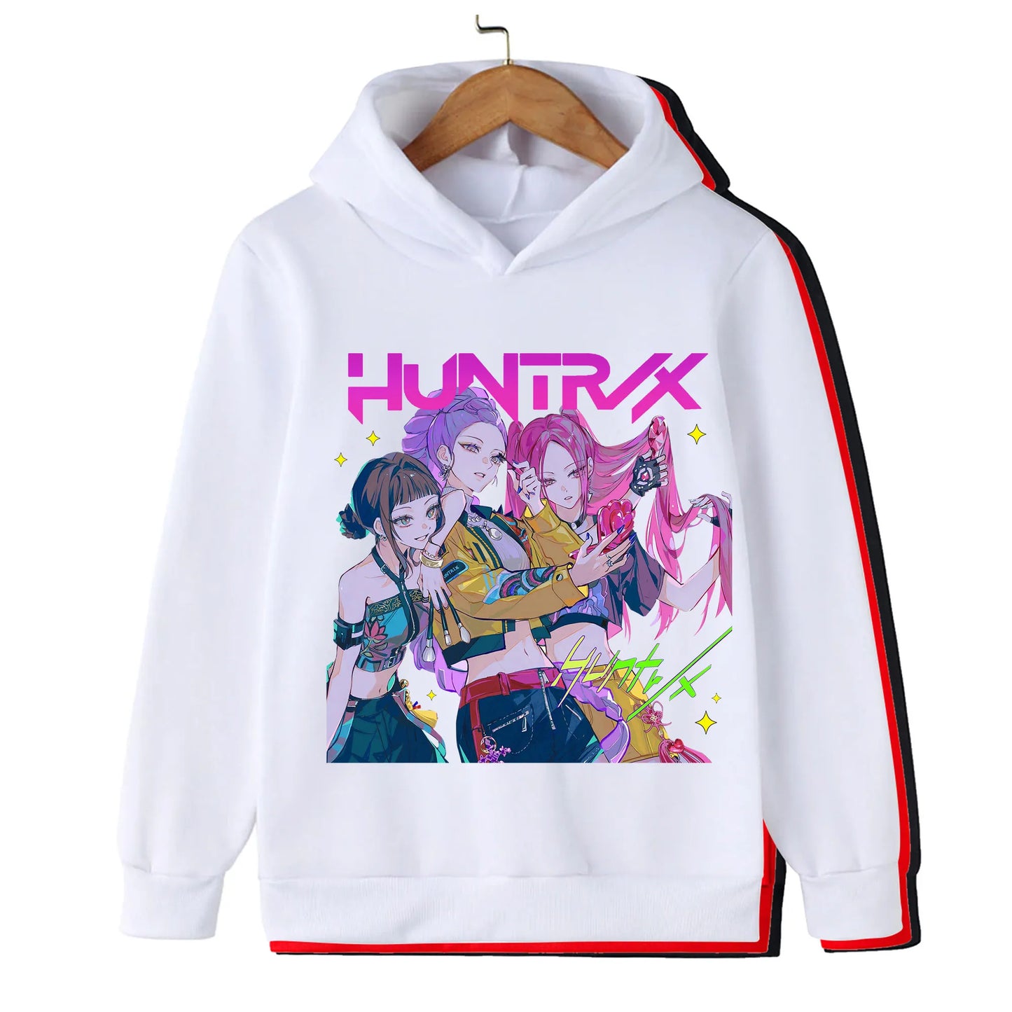 2025 KPop Demon Hunter Cartoon Girls Boy Hooded Sweatshirt Warm Children's Korean Wave Fashion Casual Tops Casual Girls Clothing