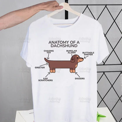 Anatomy Dachshund Dog I Do What I Want T Shirt Men Retro Washed Tops Tees Harajuku Tshirt Streetwear Hip Hop Male T-shirts